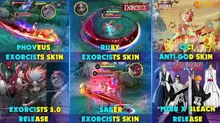 PHOVEUS RUBY SABER EXORCIST SKIN UPDATE | MLBB X BLEACH RELEASE | ANTI-GOD SKIN PART 2 |UPDATE MLBB 
