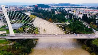 Kadrovi iz vazduha, U&scaron;će Zete u Moraču i korito rijeke Morače u gradskom dijelu Podgorice