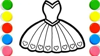 How To Draw A Beautiful Dress 👗 Drawing | Easy Dress Drawing For Kids | High Heels 👠 Drawing