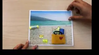 Sea beach themed greeting card
