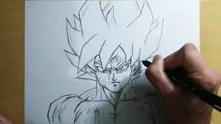 Desenhando o Goku Super Sayajin - Esboço Completo [Dragon Ball Super]