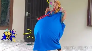 Drama..!! Kisah lucu mama tiup balon pakai selang didalam sarung biru