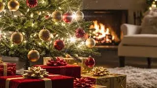 Christmas Tree & Fireplace Ambience | Cozy Holiday Night at Home