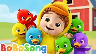 Five Little Ducks 🦆 Learn Colors with Bobo 🎨 | Nursery Rhyme for Kids 🎶 Bobo's Songs
