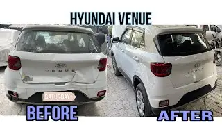 Hyundai venue Back Accident Restoration Process | Denting And Panting Process