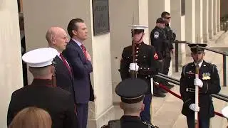 U.S. Secretary of State Pete Hegseth meets with his British counterpart John Healey at the Pentagon