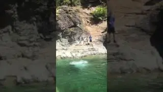 Cliff jumping at three pools