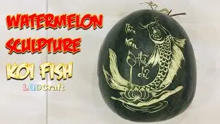 How to sculpture watermelon - Koi fish- LQD Craft