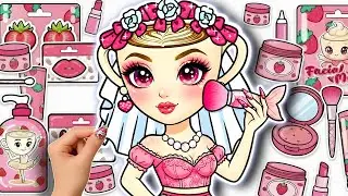 💋PAPER DIY❤️She Turns Into a Strawberry Princess 🍓👑 Makeup Story | Remi DIY