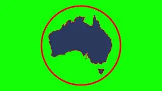 Australia Map Green Screen [2D CIRCLE ANIMATION AROUND MAP]