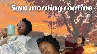 5am fall morning routine 🍂☕️ quiet, cozy & productive