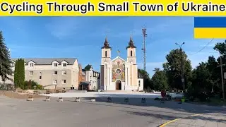 Cycling Through Small Town with Beautiful Sunset View | Ukraine Travel Vlog 🇺🇦
