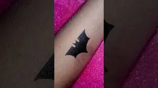 DIY tattoo Batman logo's by pen 🦇 #shorts