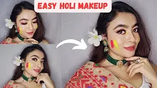 Easy বসন্ত / HOLI Makeup Tutorial ✨😍 | Affordable Holi Makeup | Sanjukta Roy