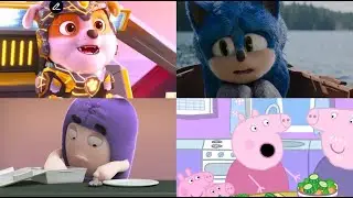 POW PATROL🆚SONIC🆚ADDBODS🆚PEPA PIG COFFIN DANCE BATTLE#coffindance #battle #tiles hop #brainrot