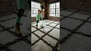 Creation Of An Epoxy Floor With Iron Chains #diytransformation #epoxyfloors