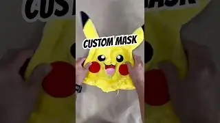 Turning Pikachu into a creepy Fuggler mask 🎃#diy #cosplay #mask #art #horror #pokemon
