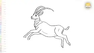 Wild goat drawing easy | Art tutorial | How to draw Wild goat step by step | #artjanag