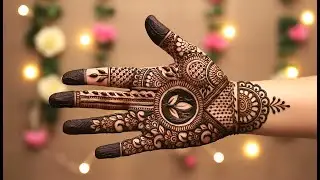 Floral Mandala Negative Filling Bridal Mehndi Design Tutorial #mehndi  #floralmehndi #mandala