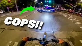 Solo Urban Night Ride on My Sur-Ron (cops!!)