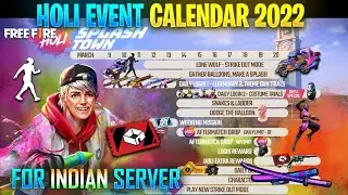 HOLI EVENT CALENDAR 2022 | HOLI EVENT FREEFIRE 2022 | HOLI SPLASH TOWN EVENT | FREEFIRE NEW EVENT