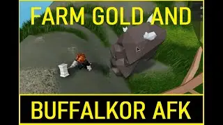 AFK!! Harvest Gold and Buffalkor Crystal. EASY Buffalkor gold farm - Skyblock Roblox