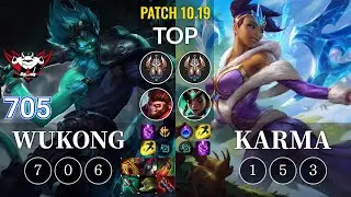 JDG 705 Wukong vs Karma Top - KR Patch 10.19