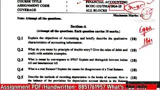 BCOC 131 Solved Assignment 2024-25 | BCOC 131 Handwritten Assignment 2025 | BCOC 131 Assignment 2025