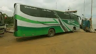 Bus & Track Loading Unloading Paturia Ferry Ghat HD Video Movement in Bangladesh - 8