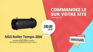 Enceinte portable NGS Roller Tempo noire 20W au Maroc