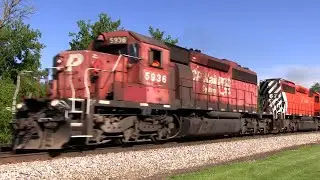 CP Watertown Sub 6/3/2020 - GP20C-ECO Leads Manifest, Amtrak Veterans Unit, SD40-2s on Ballast Train