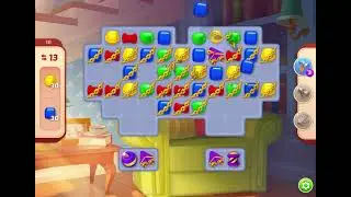 HomeScapes Level 10 no boosters (14 moves)