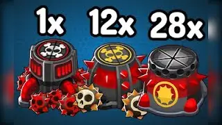 Btd6 1x Super Mines VS. 12x Spiked Mines VS. 28x spiked balls