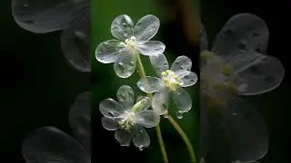 The leaves is transparent after being drenched in rain and turns white after the rain clears!#shorts