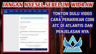 WIDRAW ATC COIN DI ATLANTIS EXCHANGE INI CARANYA AWAS JANGAN SAMPAI NYESEL