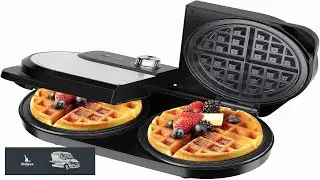 Double Waffle Maker 6 Inch 1400W Belgian Waffle Maker for Breakfast