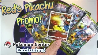 Red's Pikachu Promo Card Opening! Pokemon Center Exclusive!