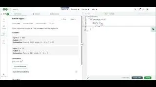 Sum of Digits | GeeksforGeeks | C++ | Dt: 20-01-2026 | Coding Mind