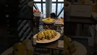 Dessert section of high tea of Orbit restaurant KL Tower, Kuala Lumpur,  Malaysia
