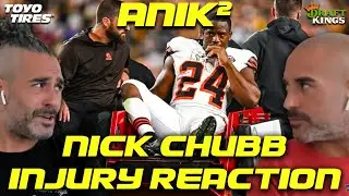 Nick Chubb Injury Reaction with Daniel Cormier | Jon Anik | Jason Anik | Anik Squared