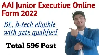 AAI Junior Executive Online Form 2022 // Total 596 Post // all branch applicable// all india apply