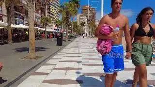 BENIDORM🇪🇸 LEVANTE BEACH Summer 2023 August Costa Blanca SPAIN 4K