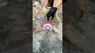 Captain&rsquo;s shield smashes through the ground in stunning 3D art! #captainamerica #shorts #marvel