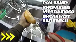 POV ASMR Preparing Vietnamese Breakfast Sandwich &ndash; Butter & Pork Ham  No Talking Sounds