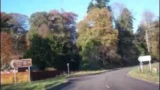 Autumn Road Trip Drive Past The Beech Hedge On History Visit To Meikleour Perthshire Scotland