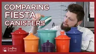 Fiesta Canister Comparison - 3qt, 2qt, 1,qt, 14oz, Dog & Cat Treat Jar