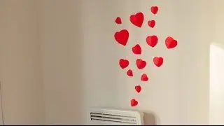 DIY How to make simple 3D heart wall decoration in 15min. (Wedding, Valenitne's)