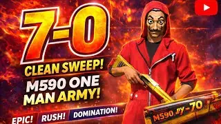 7-0 CLEAN SWEEP 😱 | M590 ONE MAN ARMY 🔥 | Free Fire Custom
