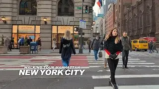 New York Manhattan Winter Walk, 8th Avenue, 5th Avenue, Chelsea, 42nd Street, Times Square, Broadway