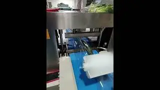 Fully automatic vegetable packaging machine-real shots of upper and lower cutting#蔬菜种植 #蔬菜农场，@#蔬菜供应商